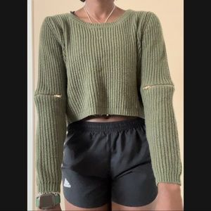 Army green sweater
